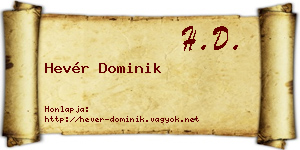 Hevér Dominik névjegykártya